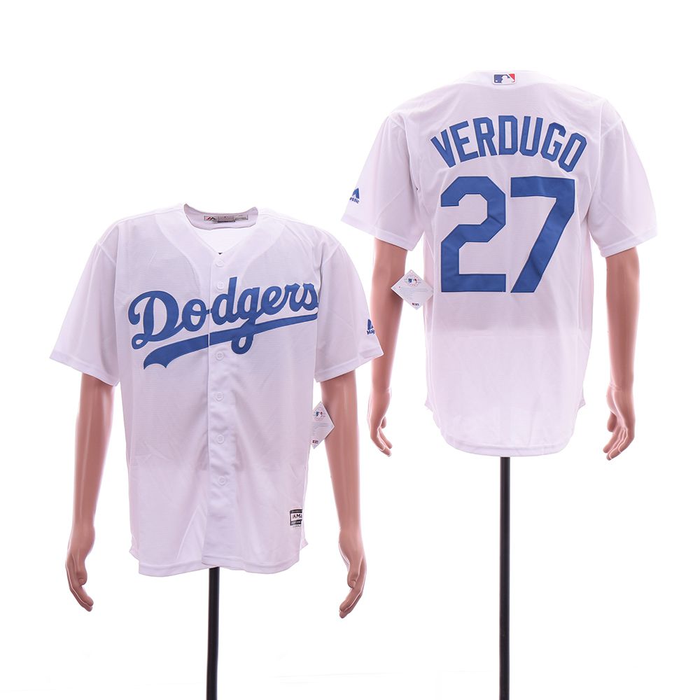 Men Los Angeles Dodgers #27 Verdugo White Game MLB Jersey